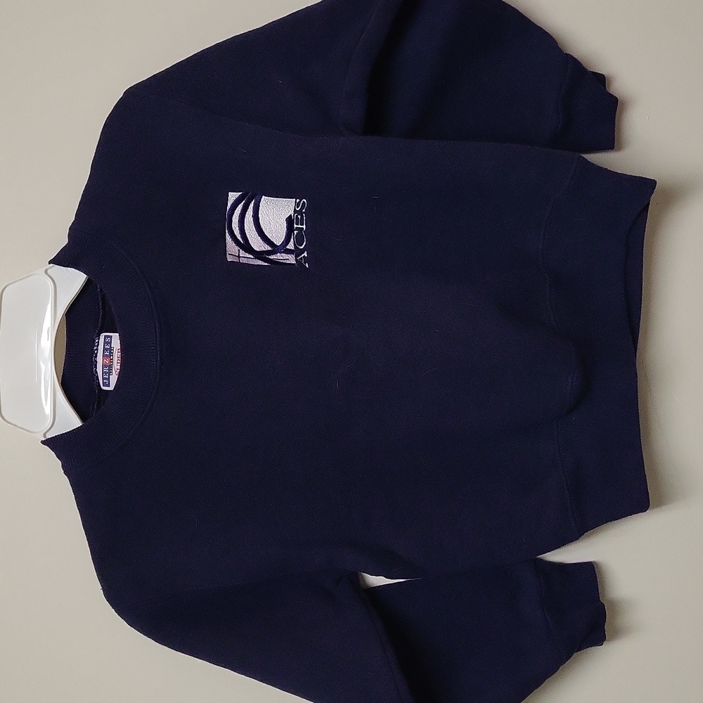Vintage Jerzees Super Sweats Navy Blue "Aces" Sweatshirt